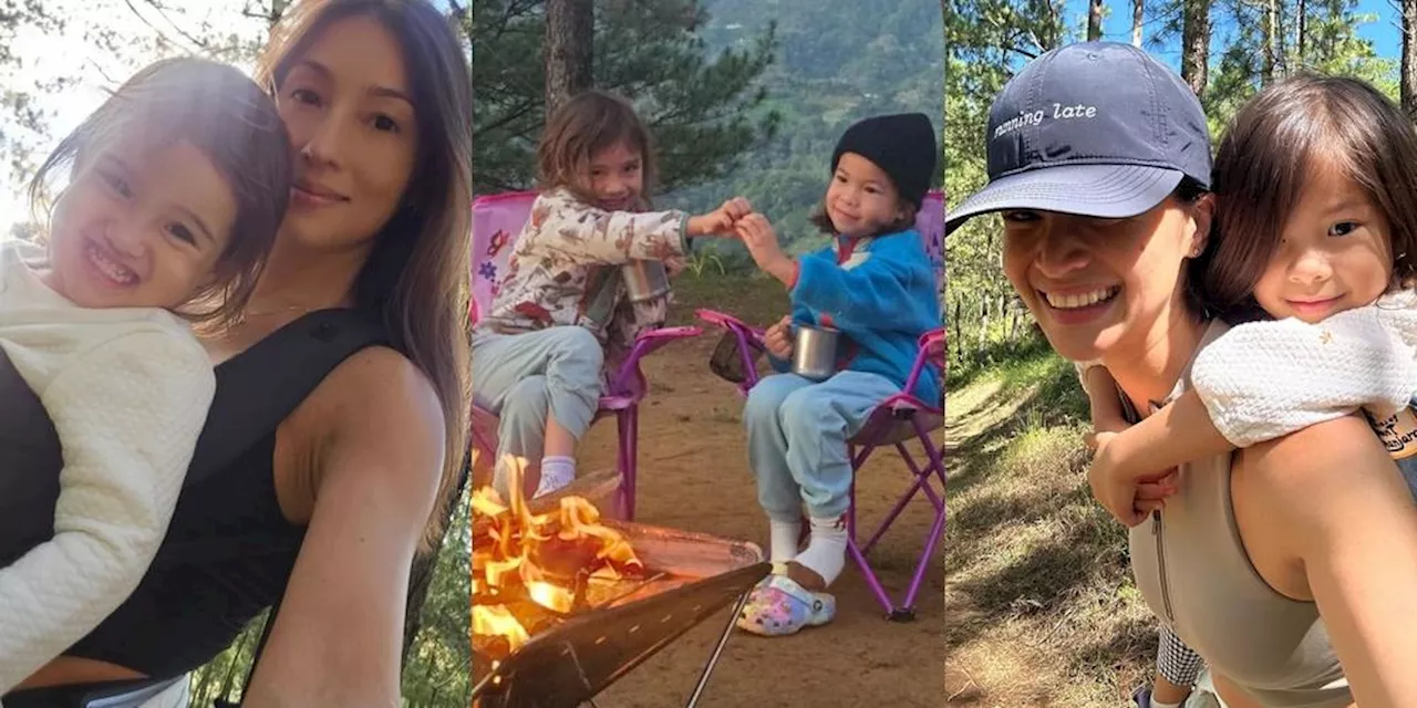 Solenn Heussaff, Anne Curtis, and family camp in Baguio for a weekend getaway