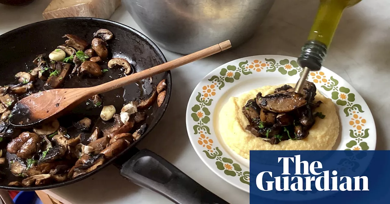 Rachel Roddy’s recipe for polenta with buttery garlic mushrooms