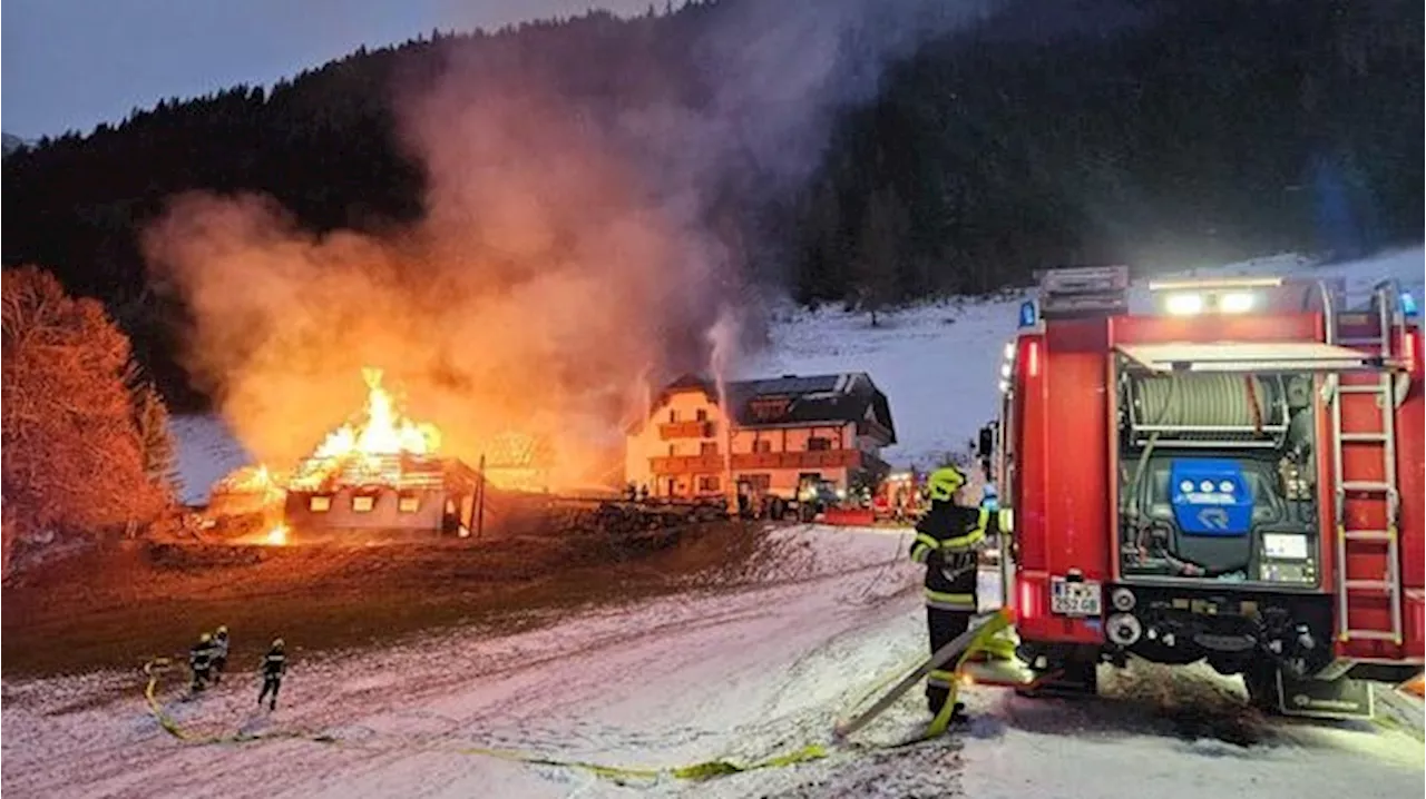 Feuer zerstört Wirtschaftsgebäude in steirischer Gemeinde Sölk