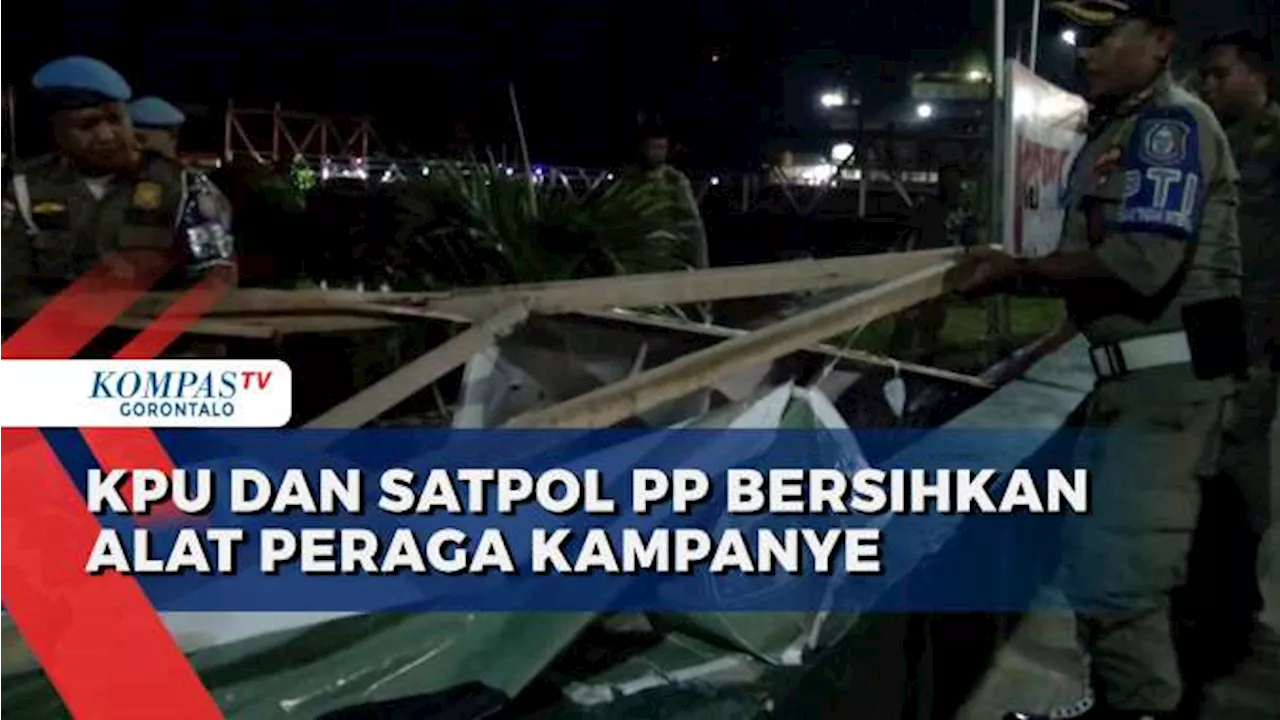 Memasuki Masa Tenang, KPU dan Satpol PP Tertibkan Alat Peraga Kampanye