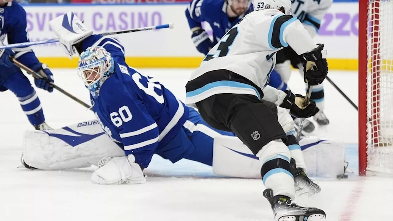 Marner scores twice as Maple Leafs win first meeting with Utah Hockey Club