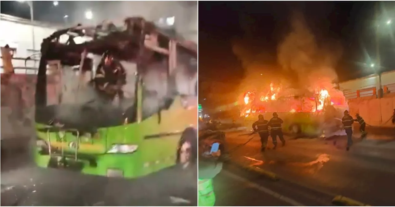 Unidad RTP se incendia sobre Eje Central; descartan pasajeros lesionados