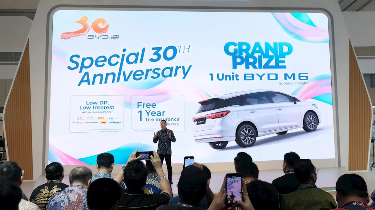 Rayakan Tiga Dekade Perjalanan di Industri Otomotif, BYD Sediakan Program dan Tawaran Spesial di GJAW 2024