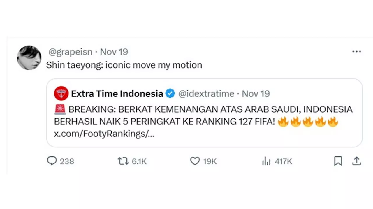 Timnas Indonesia Sempat Duduki Peringkat 127, 6 Cuitan Fans NCT 127 Ini Kocak