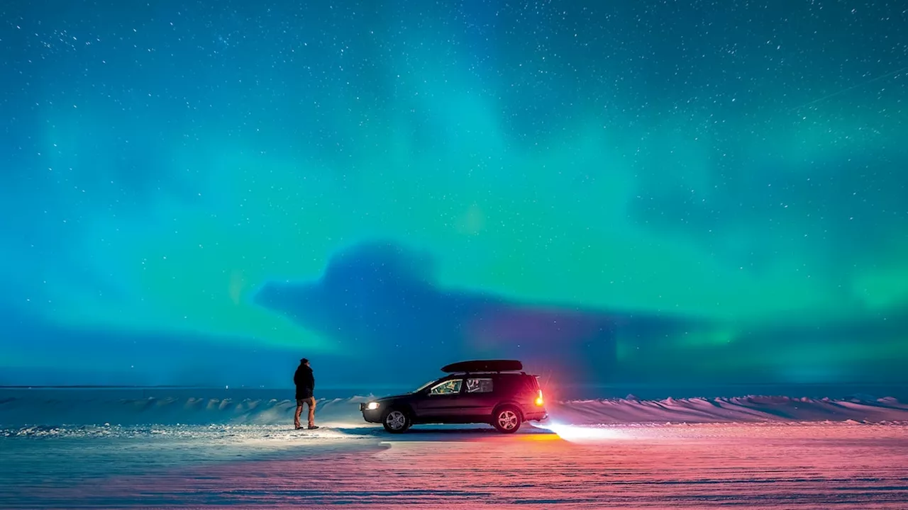 Go ice skating beneath the aurora borealis in the Swedish Arctic