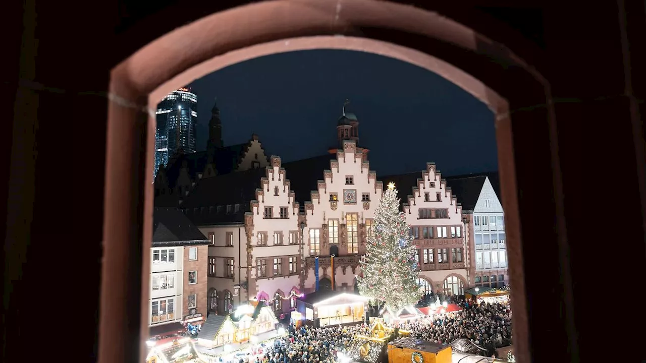 Hessen: 'Florian' leuchtet: Frankfurter Weihnachtsmarkt eröffnet