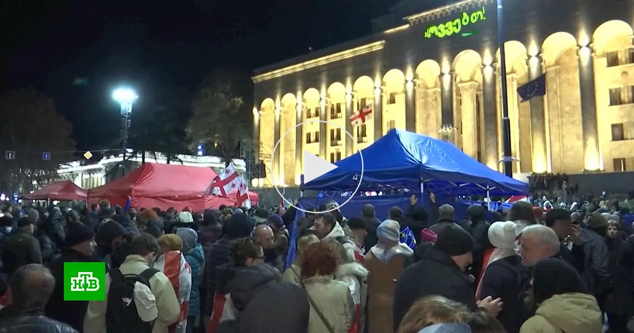 Полиция Тбилиси стянула к парламенту спецтехнику, водометы и эвакуаторы