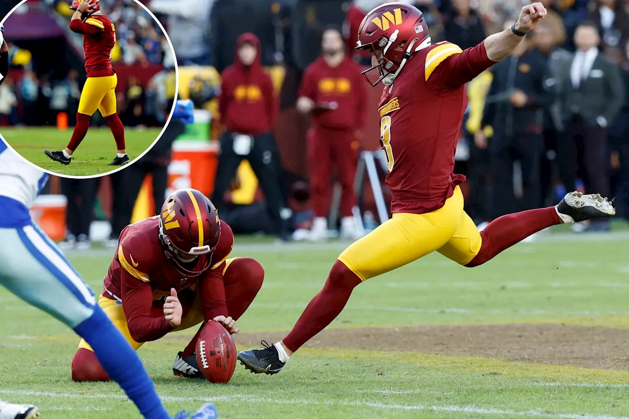 Commanders kicker Austin Seibert gets emotional after missing game-tying extra point in stunning loss