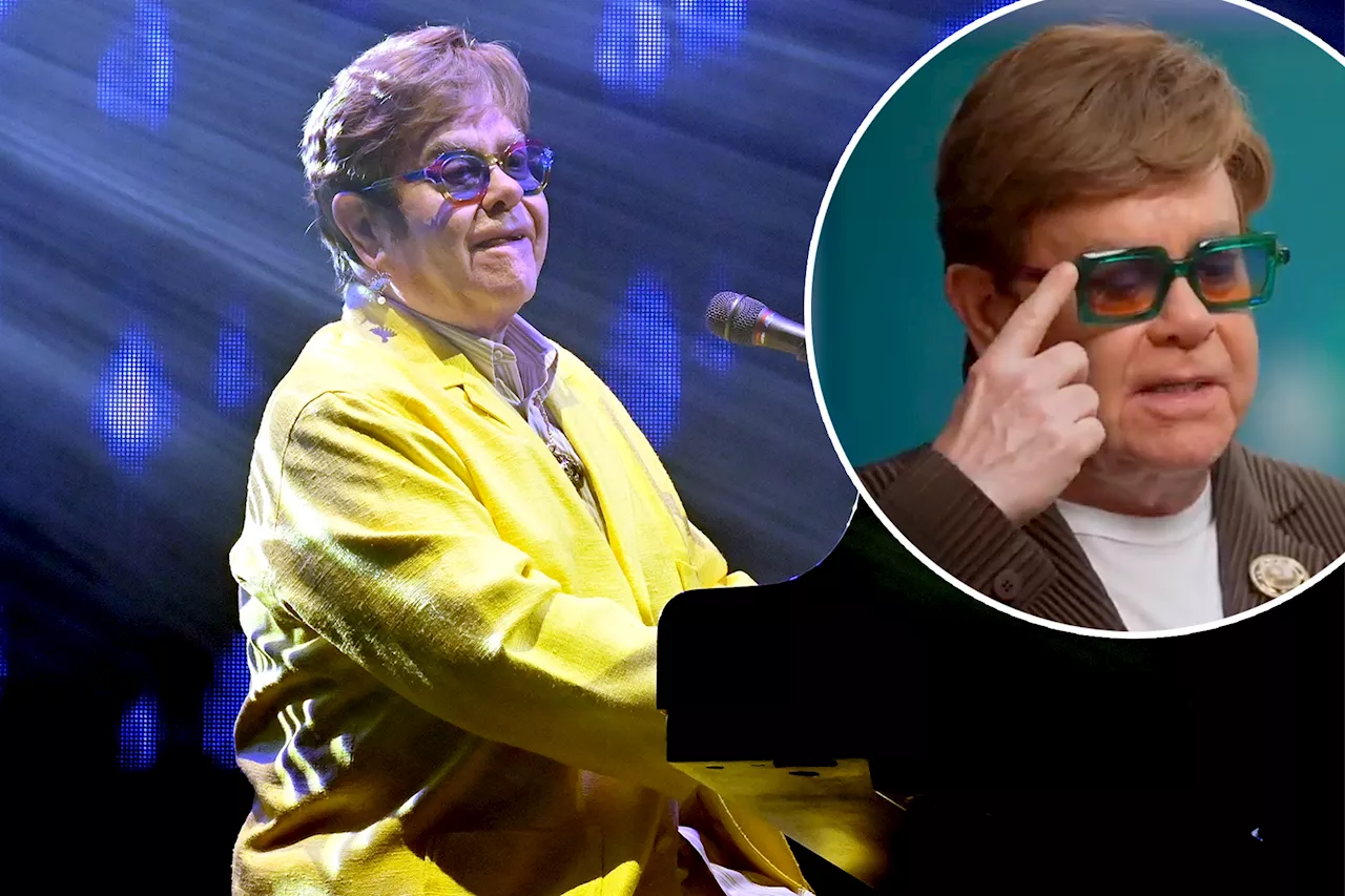 Elton John reveals he's blind in his right eye after infection: 'I can't see anything'