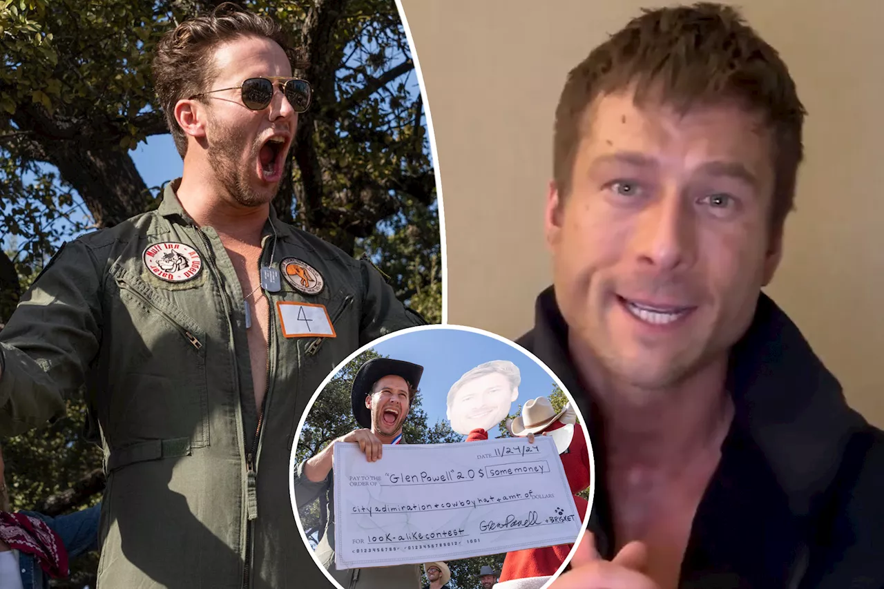 Glen Powell look-alike competition winner gets a special gift from the real actor