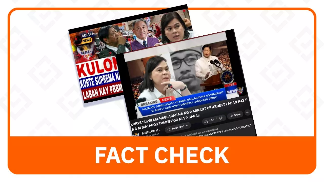 FACT CHECK: No Supreme Court arrest warrant for Marcos