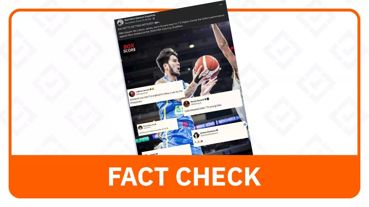 NBA Stars' Posts Praising Kai Sotto's Performance Are Fake