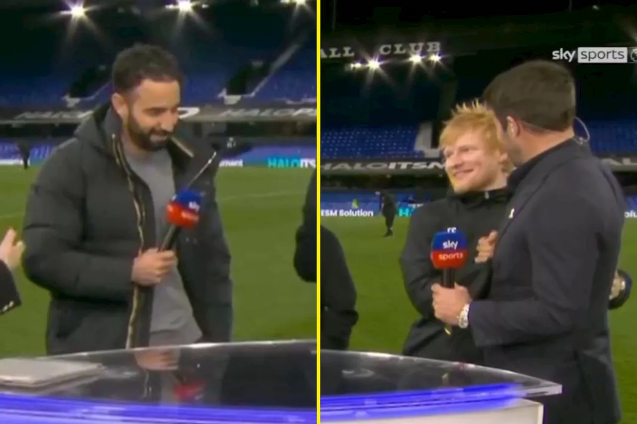 Awkward Ed Sheeran gatecrashing Ruben Amorim interview sees talkSPORT’s hosts clash...