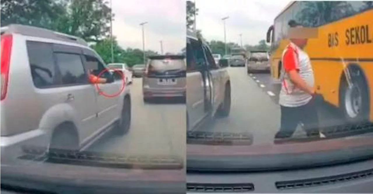 Road bully in Serendah allegedly bashes driver’s vehicle