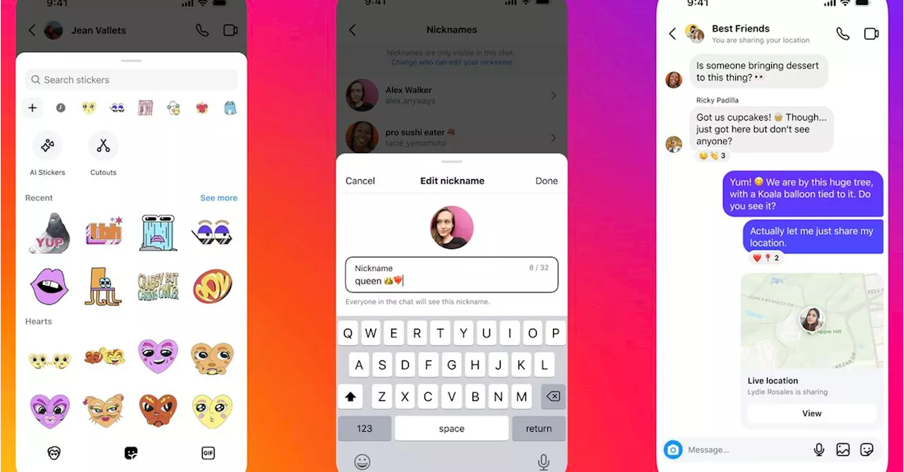 Instagram DMs add live location sharing and nicknames