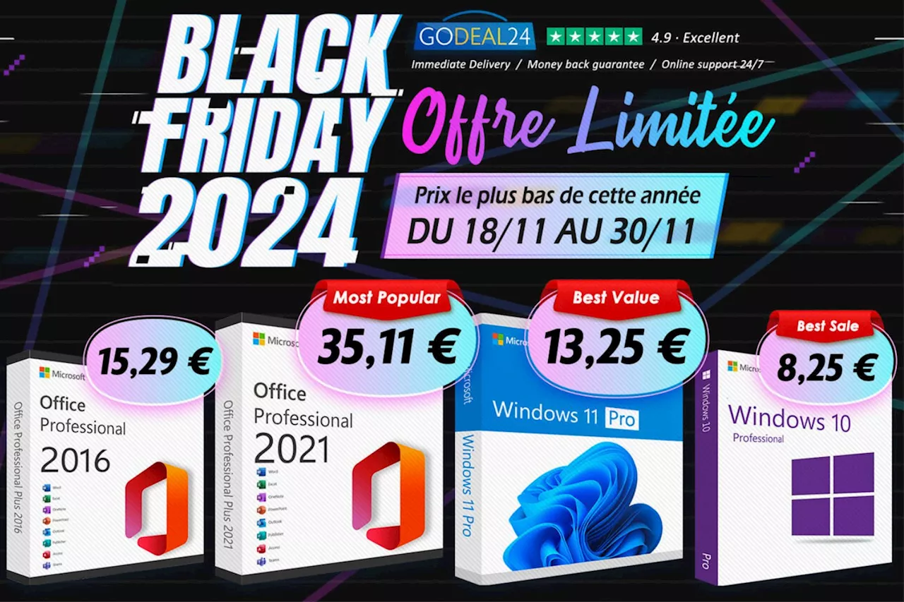 Black Friday 2024 : boostez votre PC avec Microsoft Office dès 15 € et Windows 11 dès 10 €