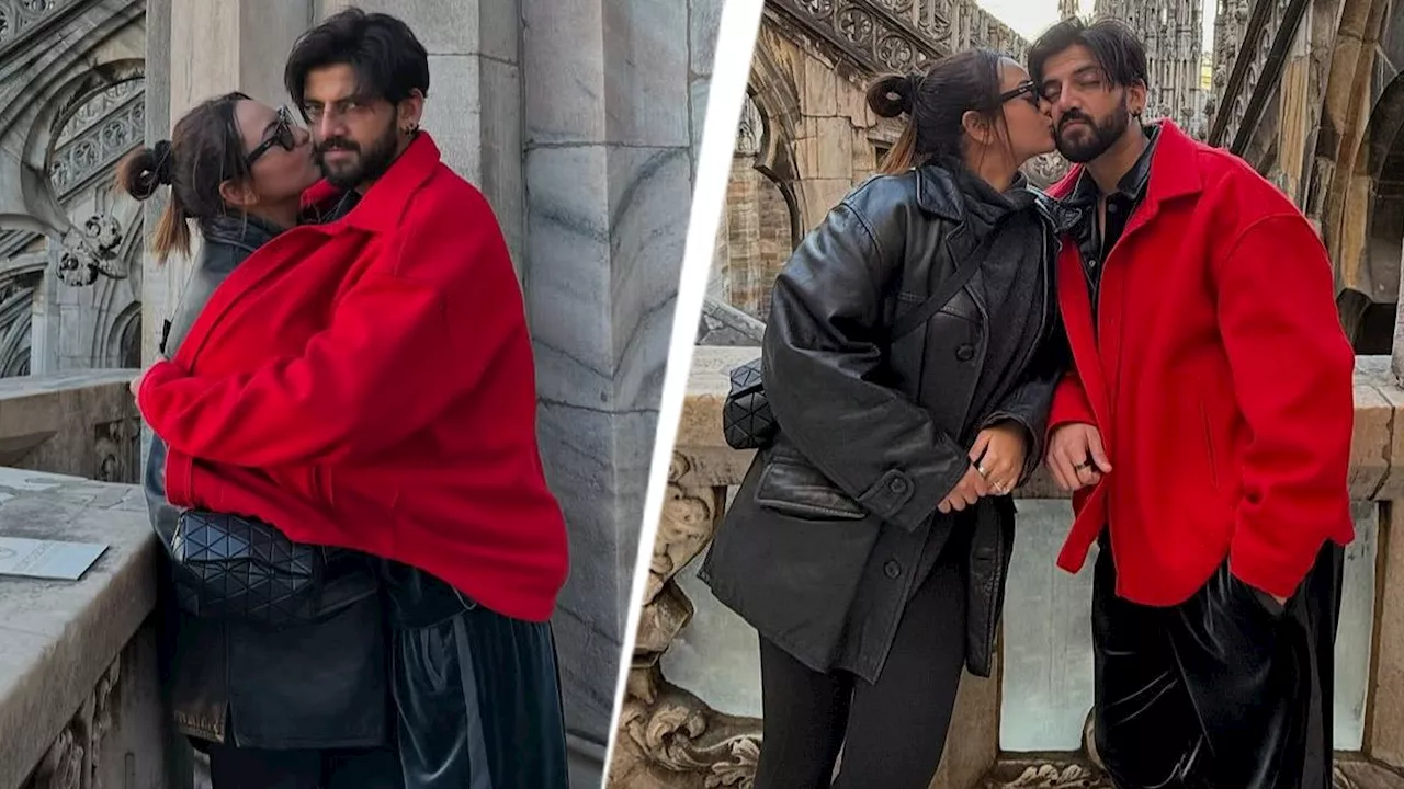 चौथे हनीमून पर सोनाक्षी-जहीर, पब्लिक प्लेस में हुईं रोमांटिक, पति को किया Kiss