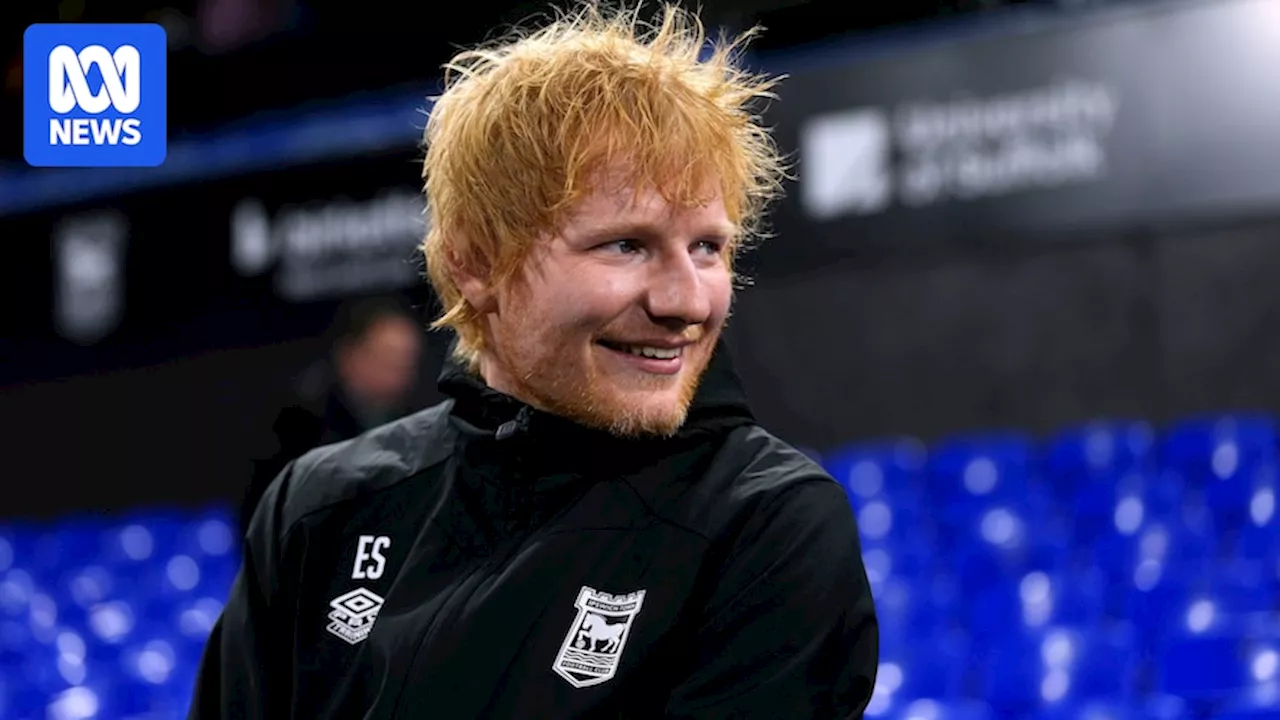 Pop star Ed Sheeran interrupts post-game interview with new Manchester United boss Ruben Amorim after Premier League game against Ipswich