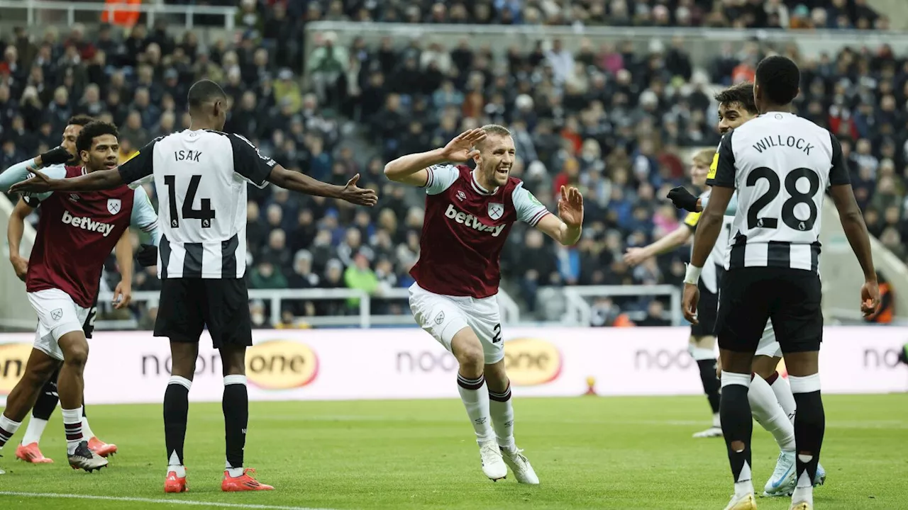 Tomas Soucek Celebrates Opening Goal in Newcastle United vs West Ham United