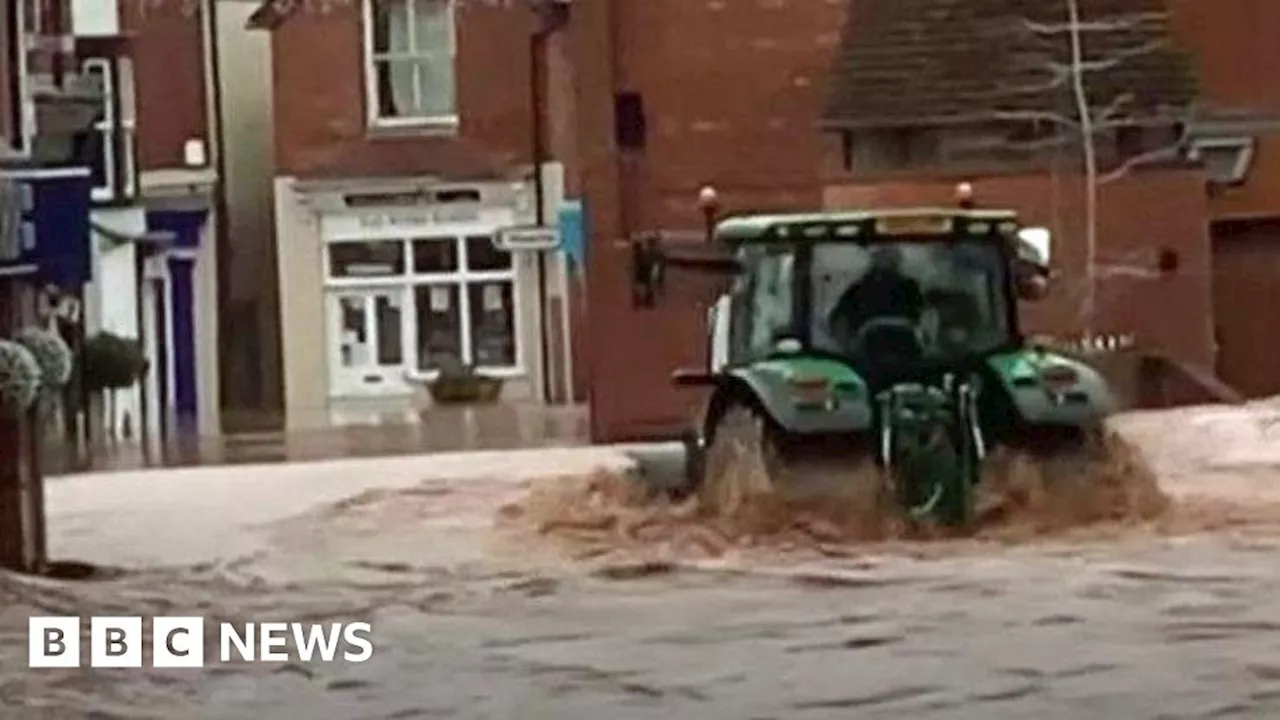 Tenbury Wells flooding: Man arrested after tractor drive through town