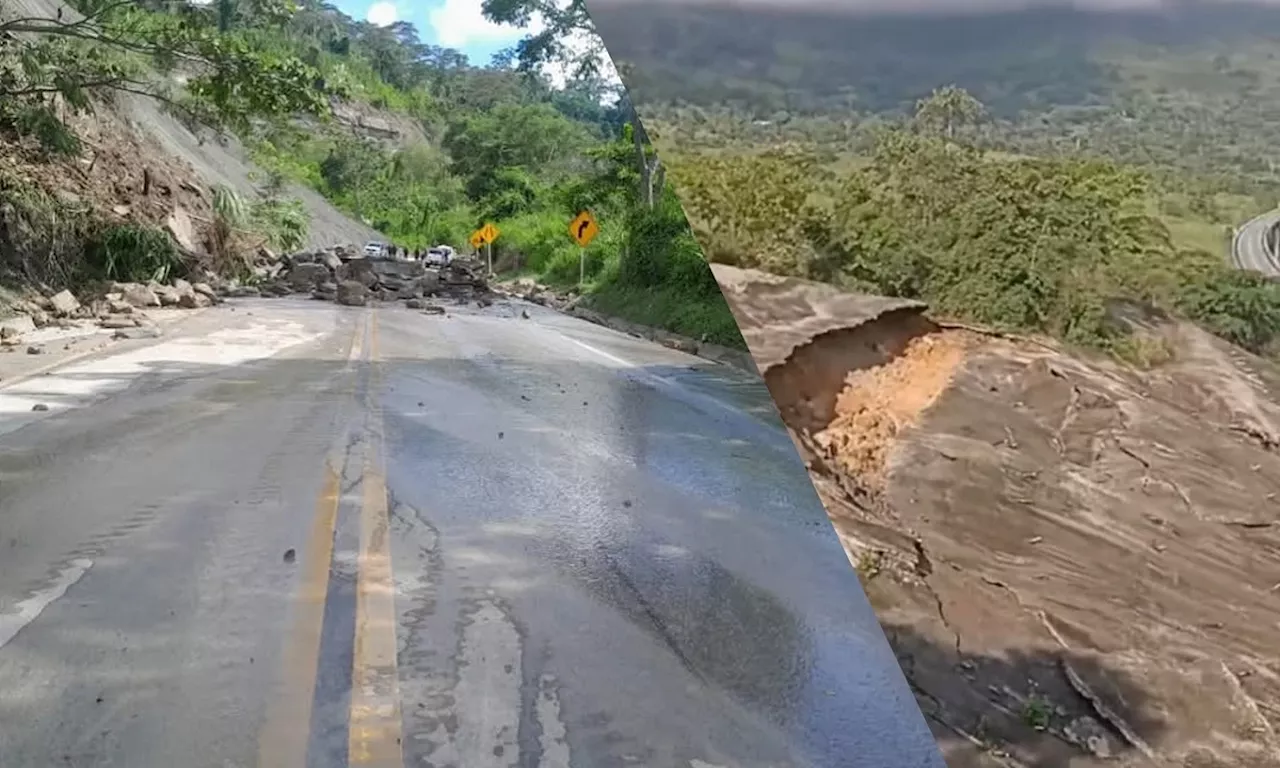 Desprendimiento de rocas mantiene cerrada la vía Bucaramanga-Barrancabermeja