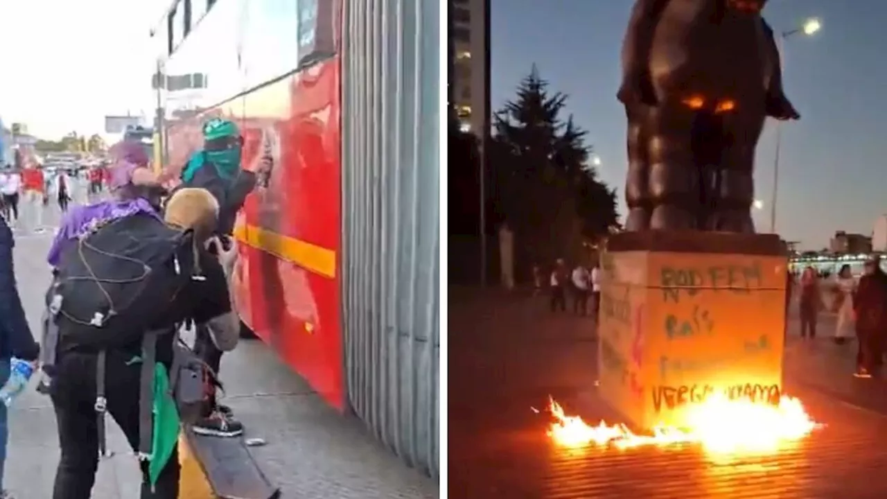 Manifestaciones por la lucha contra la violencia de género terminan en vandalismo en Bogotá