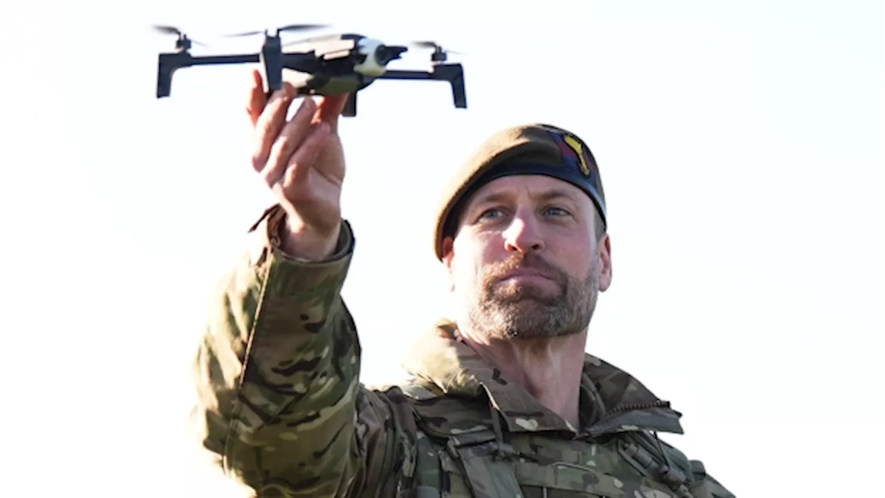 Prince William launches drone with Welsh Guards