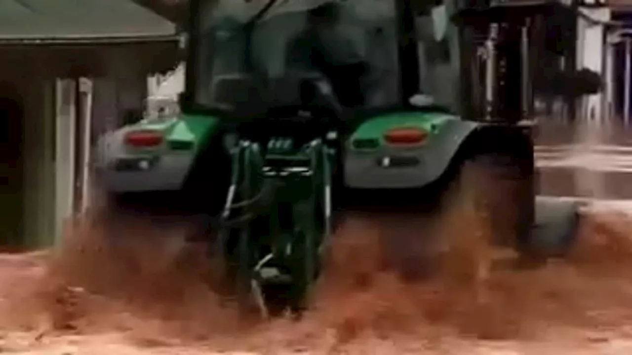 Man Arrested for Driving Tractor Through Flooded High Street During Storm Bert