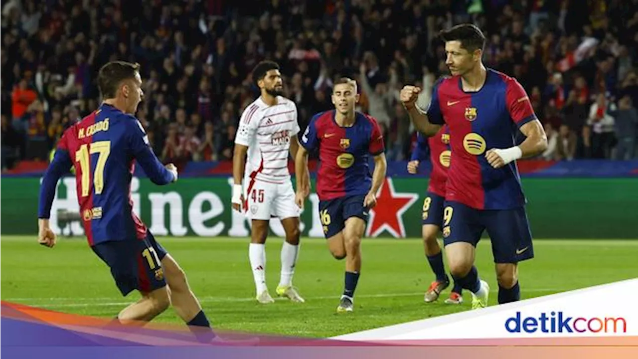 Barcelona Vs Brest: 2 Gol Lewandowski Antar Barca Menang 3-0