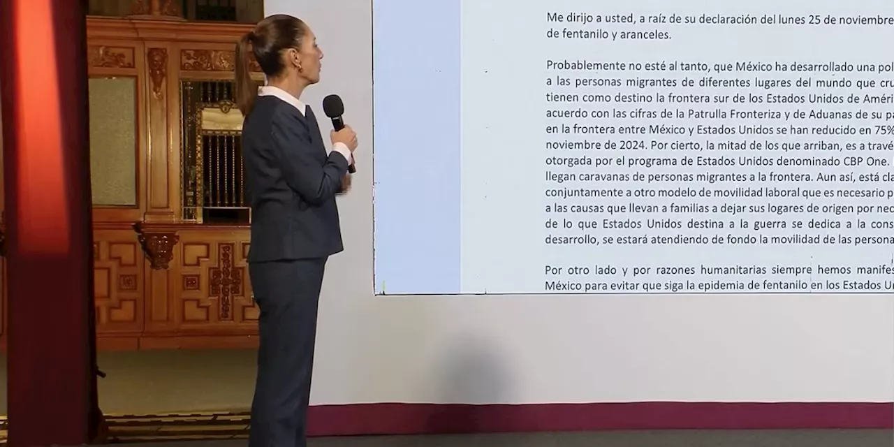 Sheinbaum responde con una carta a las amenazas de Trump de imponer nuevos aranceles