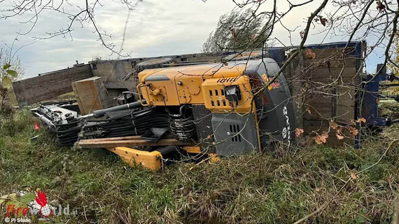 Unfall eines Lkw mit Tieflader zwischen Dollern und Guderhandviertel