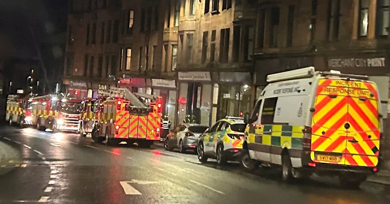 Glasgow residents report 'chemical smell' from building as fire crews race to late night drama