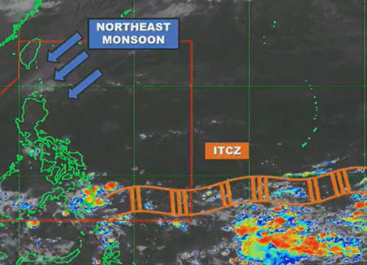 Northeast Monsoon and ITCZ Bring Rain to Parts of the Philippines