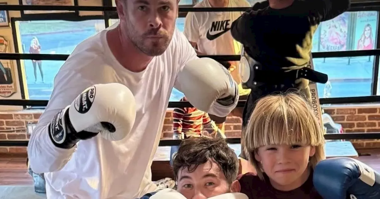 Chris Hemsworth's 10-Year-Old Son Proves His Action-Star Heritage in Boxing Practice Video