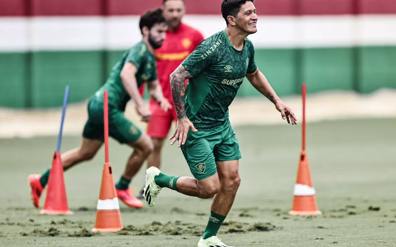 Germán Cano treina e deve reforçar o Fluminense contra o Criciúma