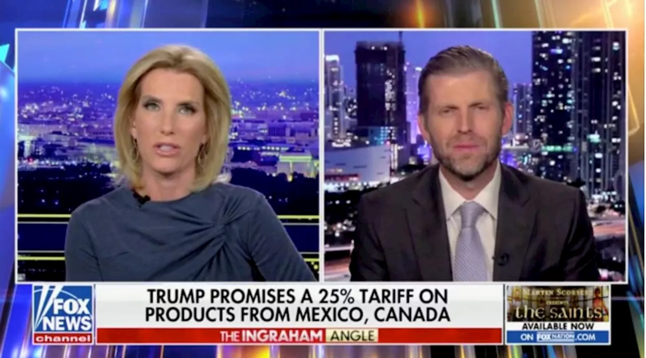 Eric Trump, eufórico por aranceles de su padre contra México: “Vitoreé en voz alta”