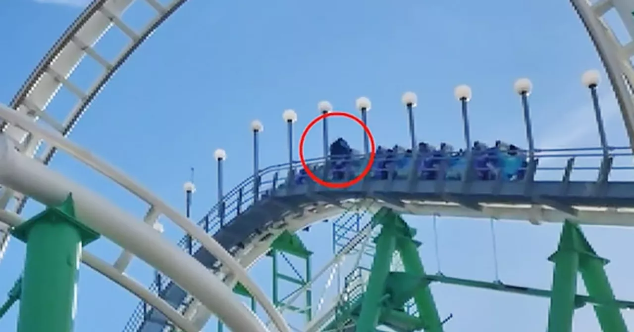 Video shows man climbing out of moving roller coaster in Arizona after lap bar unlatches