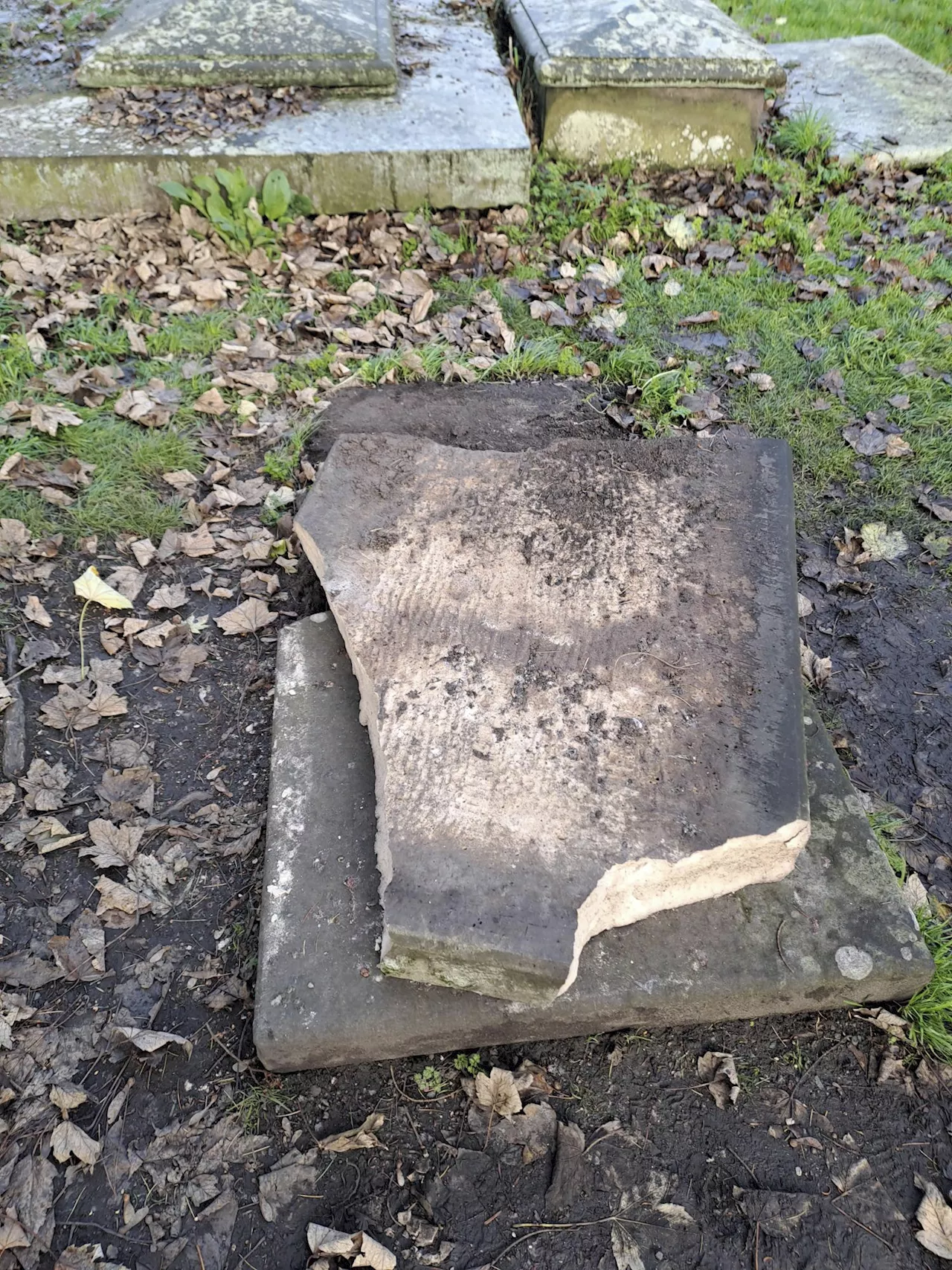 Ebenezer Scrooge's Movie Tombstone Smashed