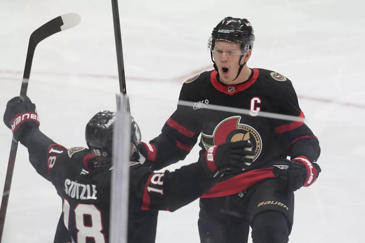 Brady Tkachuk helps Senators snap five-game skid with 4-3 win over Flames