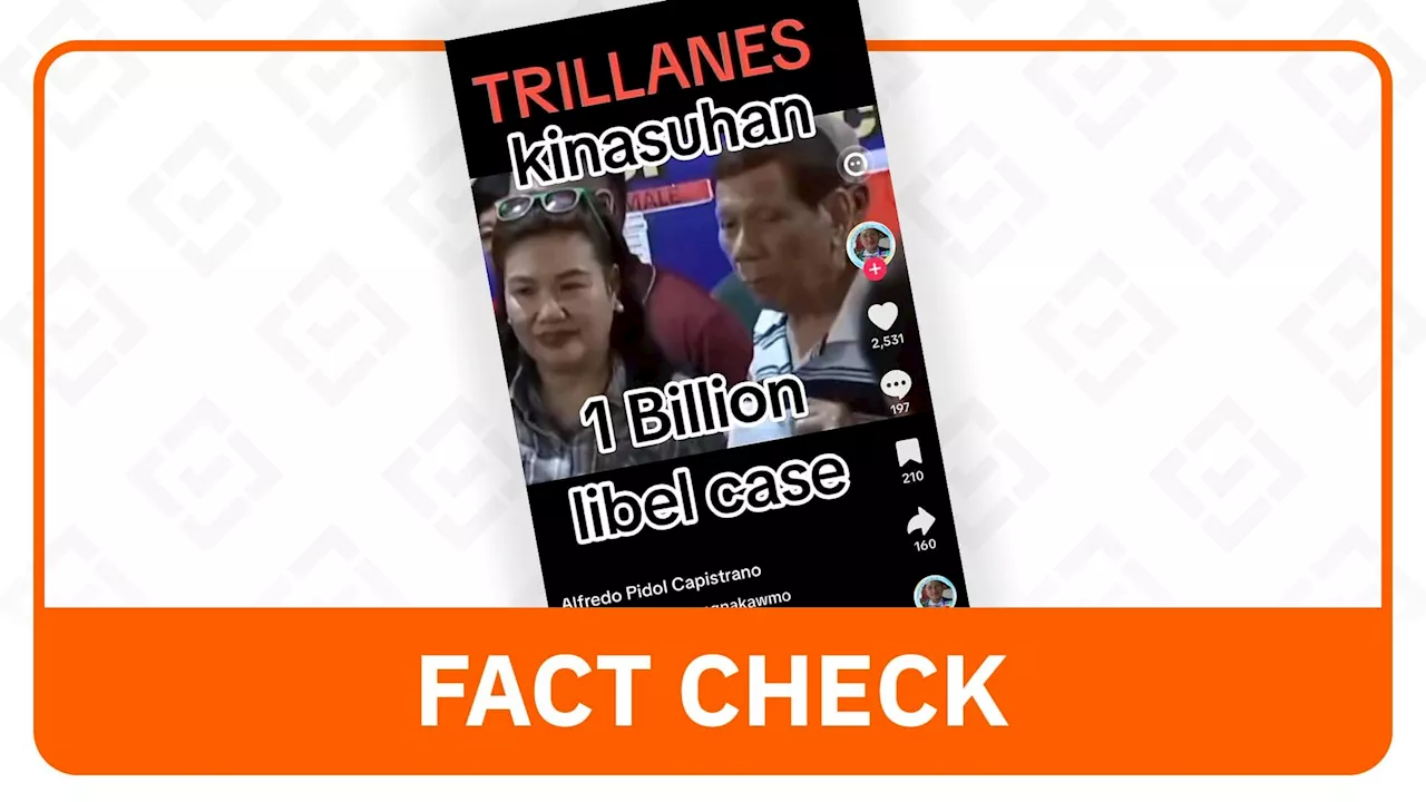 FACT CHECK: Duterte did not file ‘1 billion libel case’ vs Trillanes