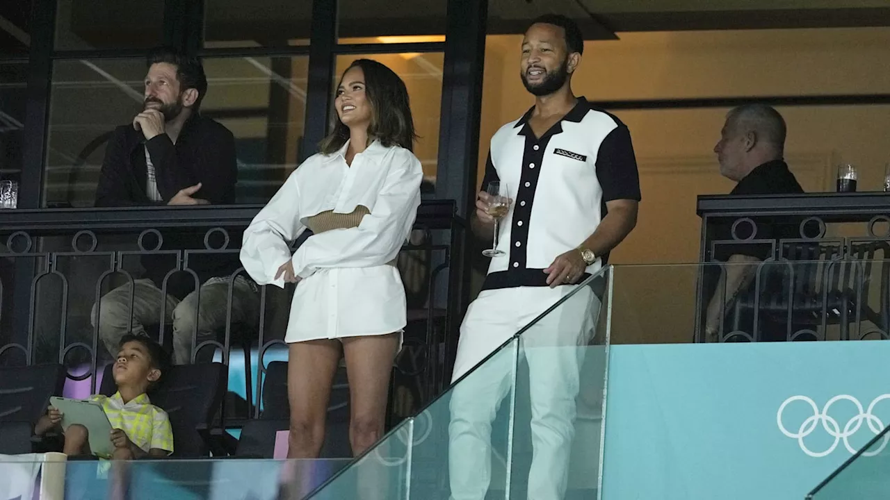 John Legend and son cheered on Chargers at SoFi Stadium