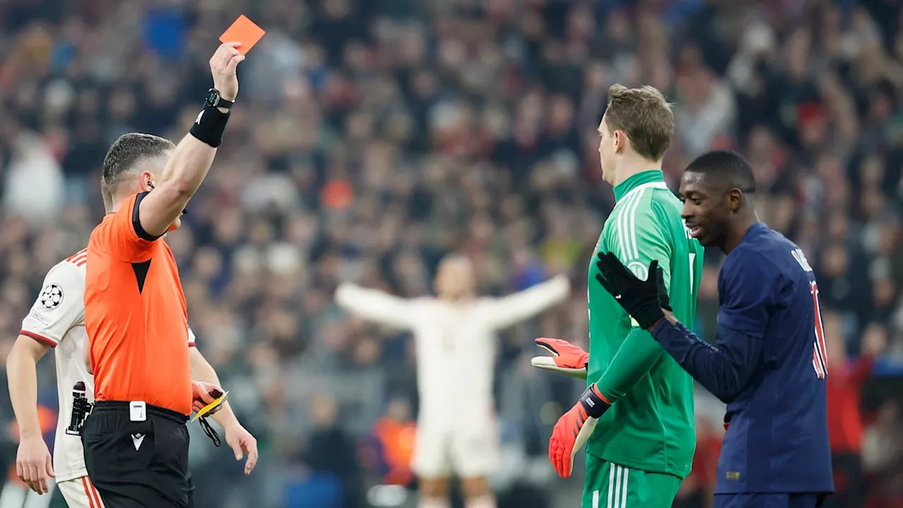 PSG's Ousmane Dembele Receives Controversial Red Card vs. Bayern Munich (Video)