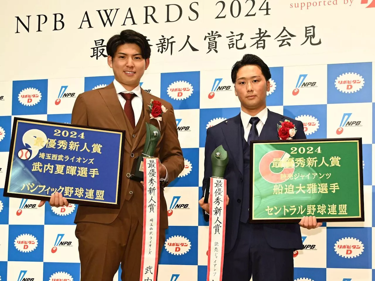 【ＮＰＢアワード】新人王は巨人・船迫大雅と西武・武内夏暉…船迫は球団最年長２８歳で受賞