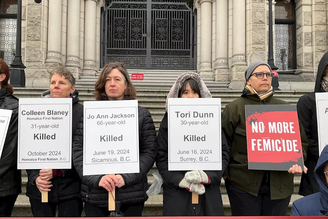 Silent vigil in Victoria gives voice to B.C. women killed by men