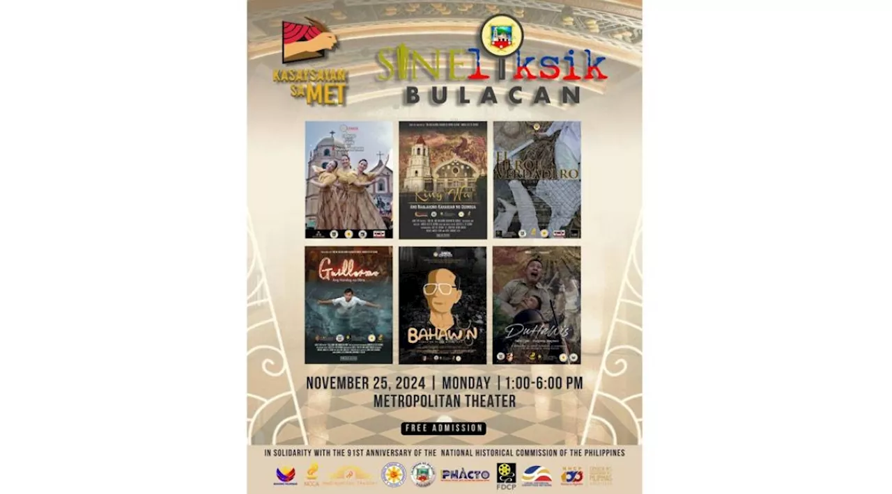 NHCP, Bulacan, NCCA to celebrate 7th 'Sineliksik' at The Met