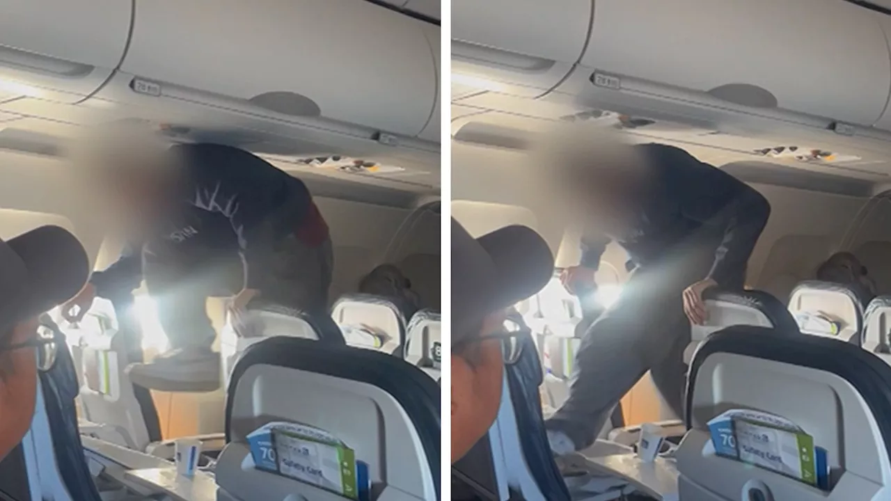 United Airlines Passenger Destroys Seat Before Other Passengers Zip Tie Him