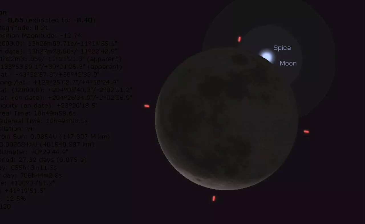 Watch the Crescent Moon Occult Spica for North America Early Wednesday Morning