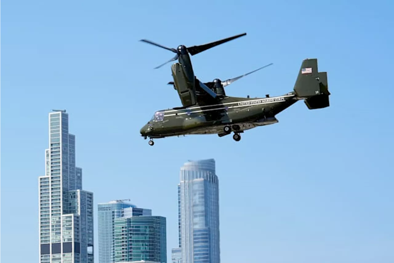 Osprey ferrying White House staff in New York grounded due to safety issue, witness reports flames