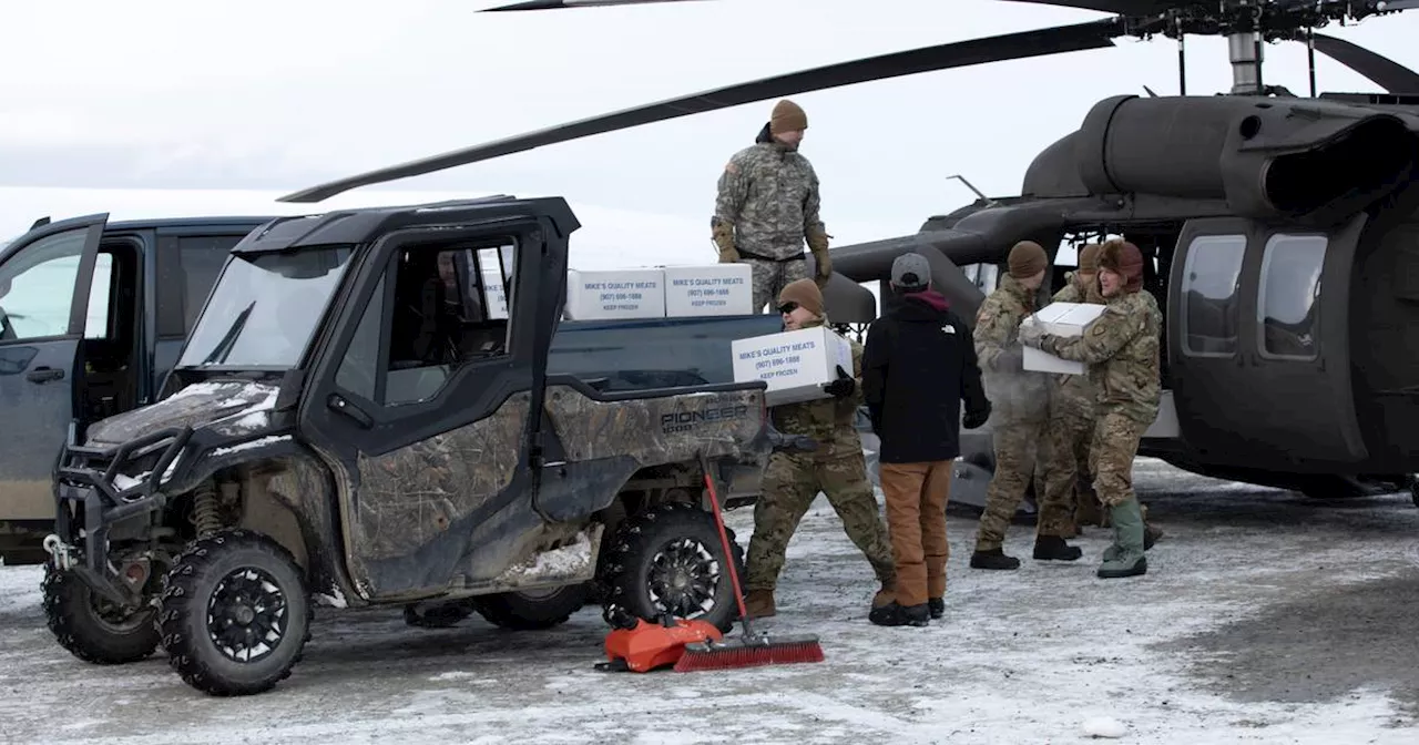 Alaska National Guard helps fly 7 tons of meat to Toksook Bay