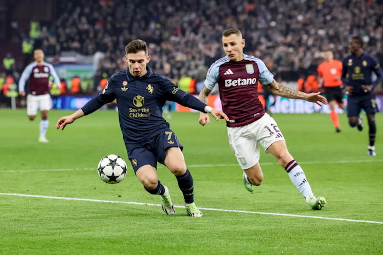 Champions League: Aston Villa-Juventus 0-0 e Bologna-Lille 1-2 DIRETTA e FOTO